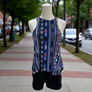 Iris Basic Los Angeles Aztec Print Tank Top Womens Medium Boho Festival Summer